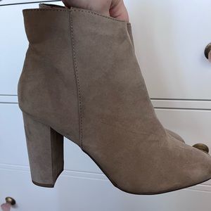 Material Girl Tan Suede Ankle Boots